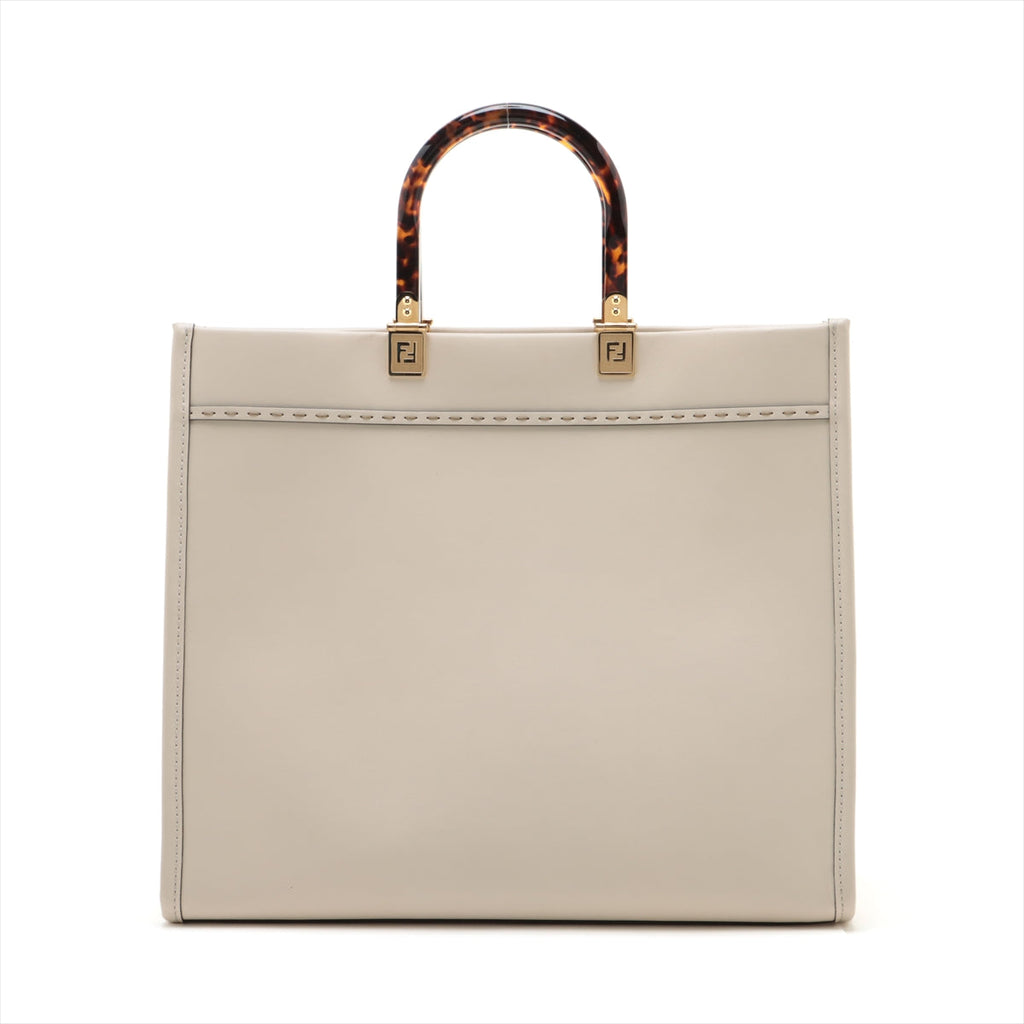 Fendi Sunshine Leather 2WAY Bag Ivory 8BH386