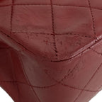 CHANEL - Single Flap Matelasse Red Lambskin Shoulder Bag