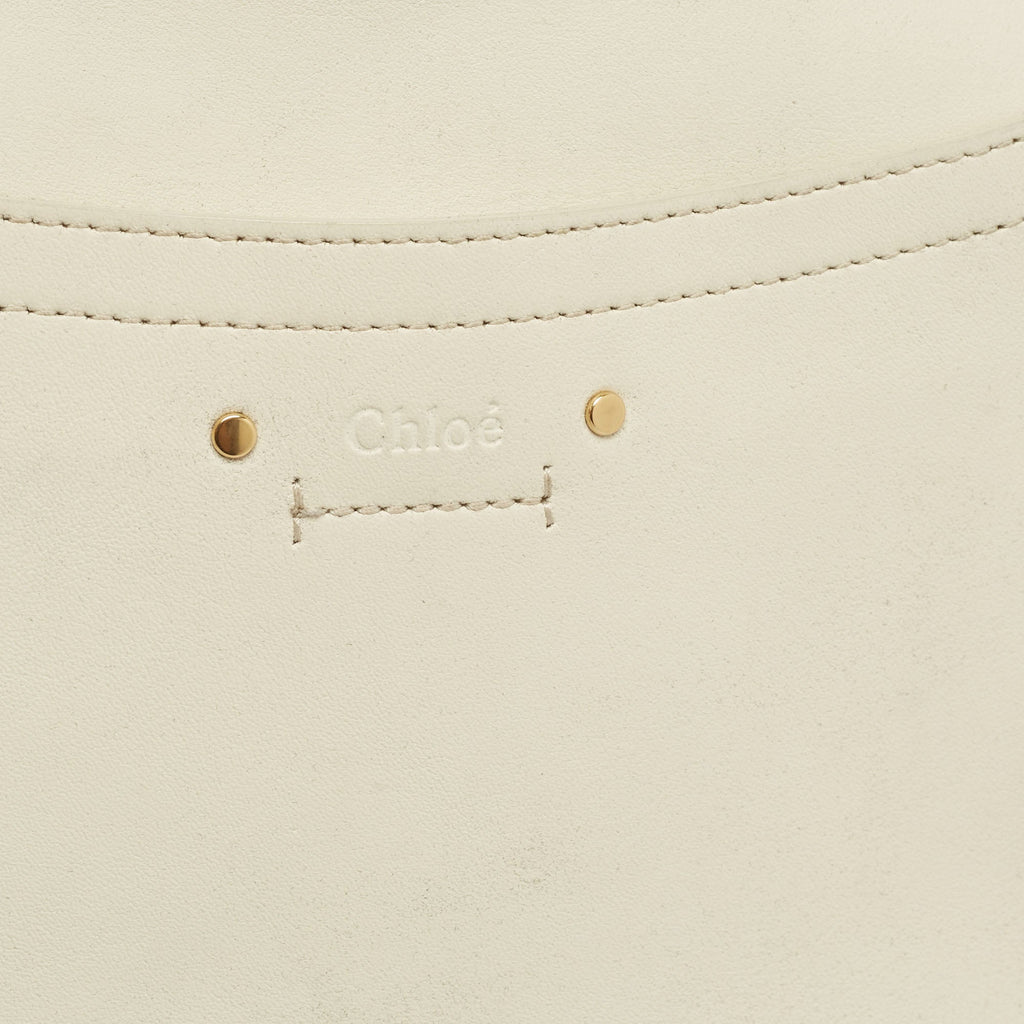 Chloe Off White Leather Small Roy Shoulder Bag