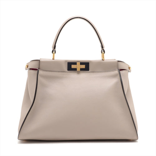 FENDI Peekaboo Medium in Leather Beige 8BN290