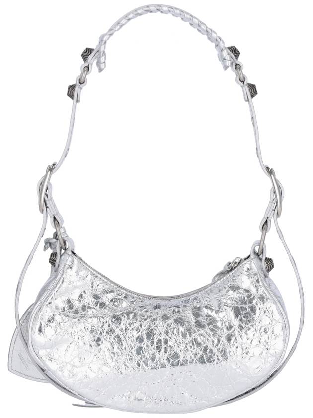Balenciaga Metallic Le Cagol XS Lambskin Shoulder Bag Silver