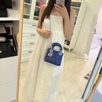 Dior Mini Lady Dior in Bleu De Minuit Lambskin and LGHW (Model: M0505PCAL)