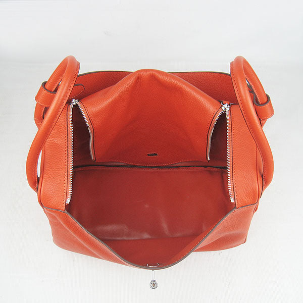 Hermes Lindy 34cm handbag 6208 orange Silver