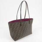 FENDI Zucca Logo Print PVC Leather Tote Bag Brown 8BH198