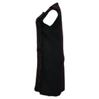 Fendi Checkered Ruffle Detail Mini Dress in Black and Red Viscose
