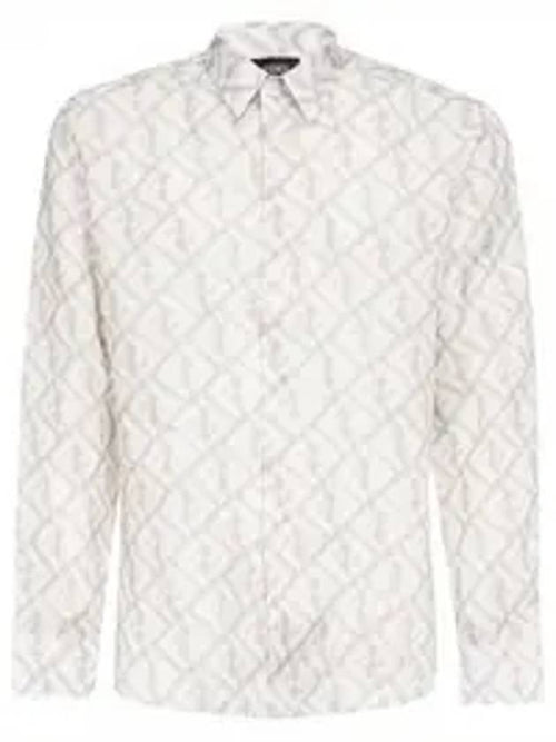 Fendi FF Linen Long Sleeve Shirt Rock