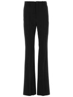 Balenciaga Pinstripe Pleats Front Straight Pants Black