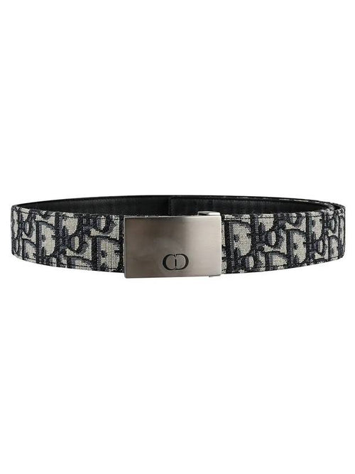 Oblique Jacquard Belt Black Beige Dior