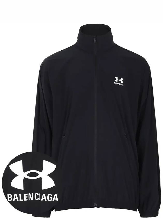 Balenciaga Men's Back Logo Zip-Up Jacket Black
