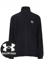 Balenciaga Men's Back Logo Zip-Up Jacket Black