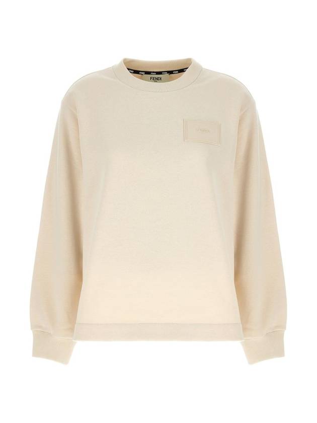 Fendi Patch Logo Sweatshirt Ivory