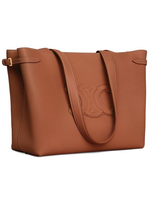 CELINE Cabas Anais Cuir Grain Calfskin Shoulder Bag Brown