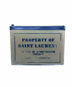YVES SAINT LAURENT Green, Black Canvas Clutch