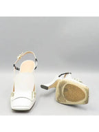 Fendi 8J6938 White Leather F Freedom Slingback Pumps Women s Shoes