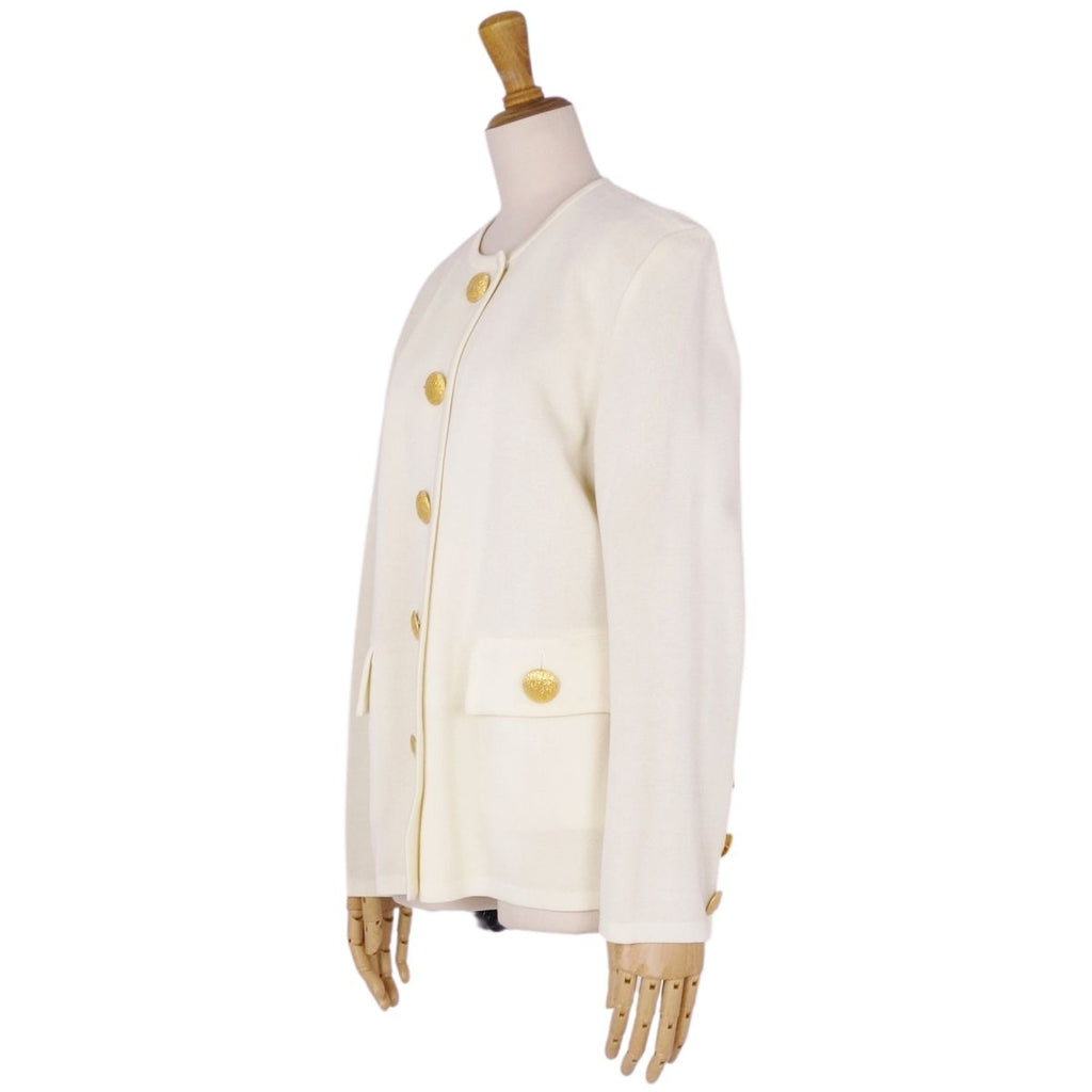 Yves Saint Laurent Yves Saint Laurent Cardigan s Dress Clooney Long Sleeves Cotton Tops  M Ivory