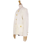 Yves Saint Laurent Yves Saint Laurent Cardigan s Dress Clooney Long Sleeves Cotton Tops  M Ivory