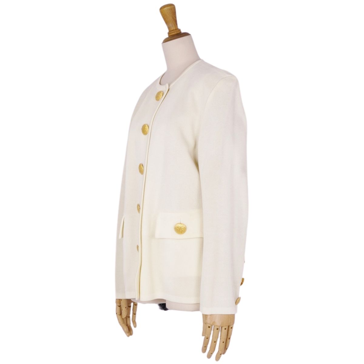Yves Saint Laurent Yves Saint Laurent Cardigan s Dress Clooney Long Sleeves Cotton Tops  M Ivory