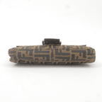 FENDI Zucca Mamma Baguette Canvas Leather Bag Brown Black 26424