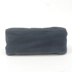 FENDI Mamma Baguette Canvas Leather Shoulder Bag Navy 26325