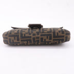 FENDI Mamma Baguette Zucca Canvas Leather Bag Brown 26424