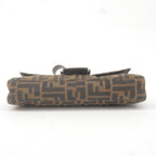 FENDI Zucca Mamma Baguette Canvas Leather Bag Brown Black 26424