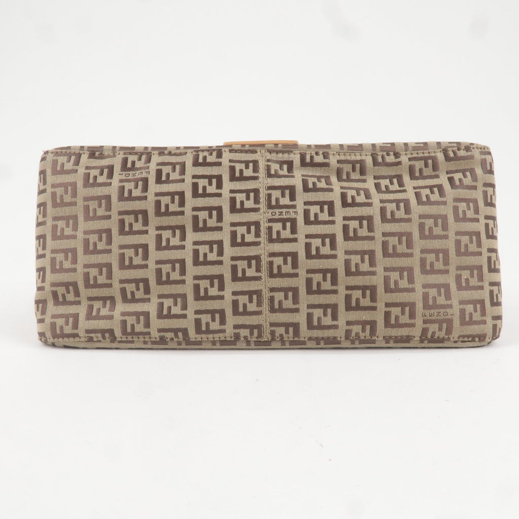 FENDI Mamma Baguette Zucchino Leather Shoulder Bag Beige 8BR001