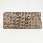 FENDI Mamma Baguette Zucchino Leather Shoulder Bag Beige 8BR001