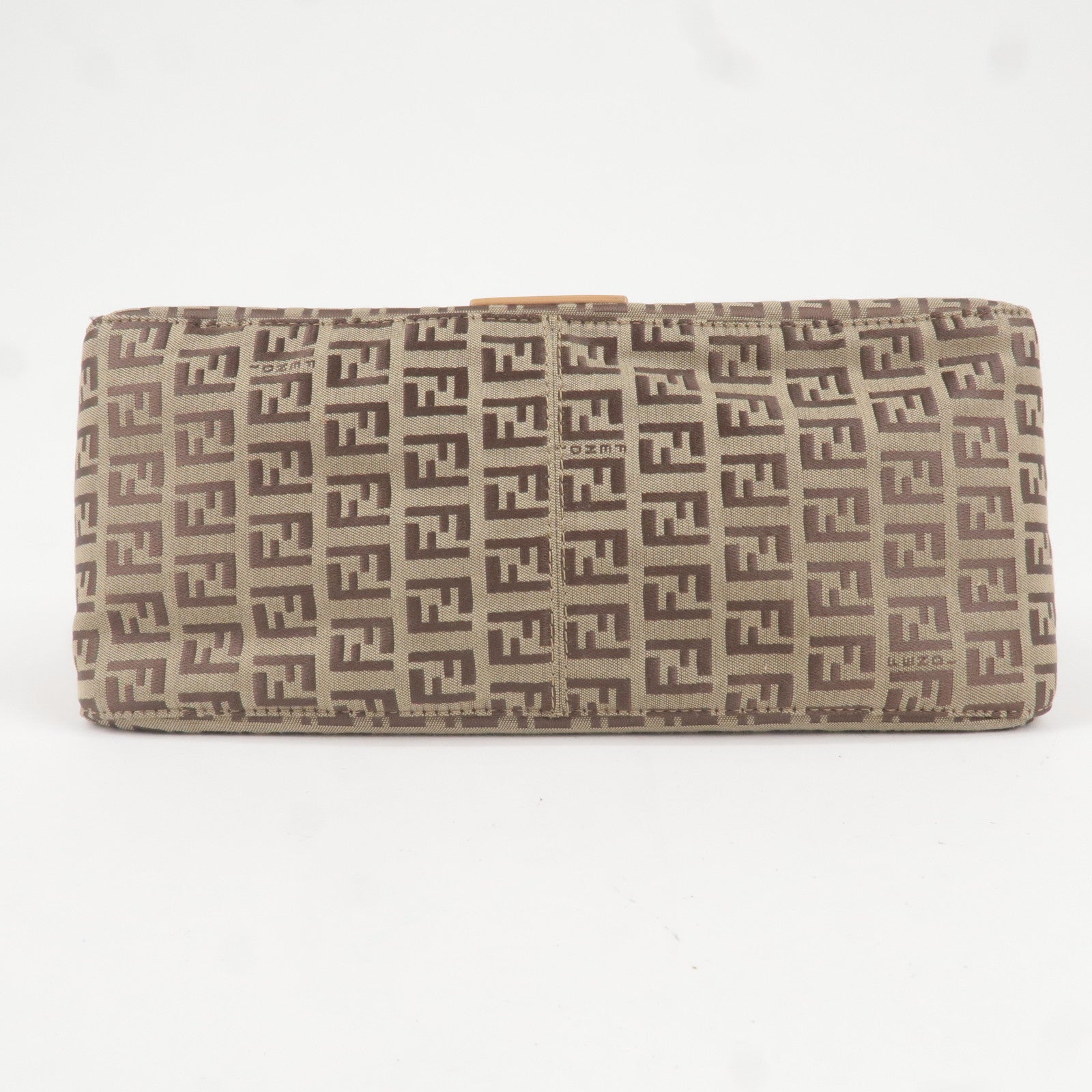 FENDI Mamma Baguette Zucchino Leather Shoulder Bag Beige 8BR001