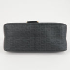 FENDI Zucchino Mamma Baguette PVC Leather Bag Black 8BR001