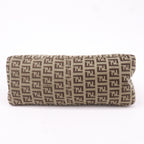 FENDI Zucchino Canvas Leather Shoulder Bag Beige Brown 8BR444