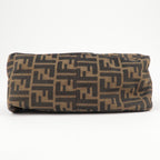 FENDI Zucca Mamma Baguette Canvas Leather Shoulder Bag 26325