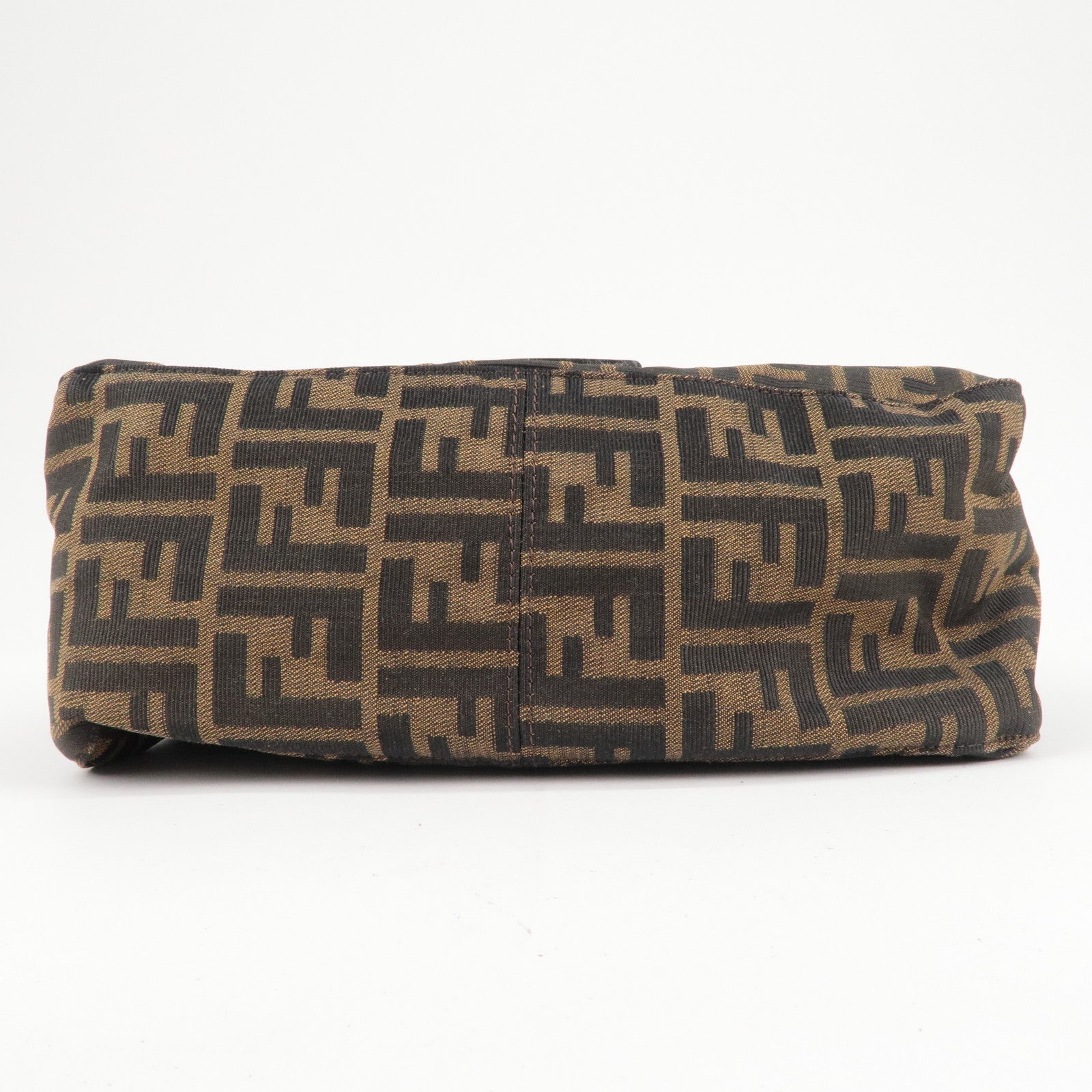 FENDI Zucca Mamma Baguette Canvas Leather Shoulder Bag 26325
