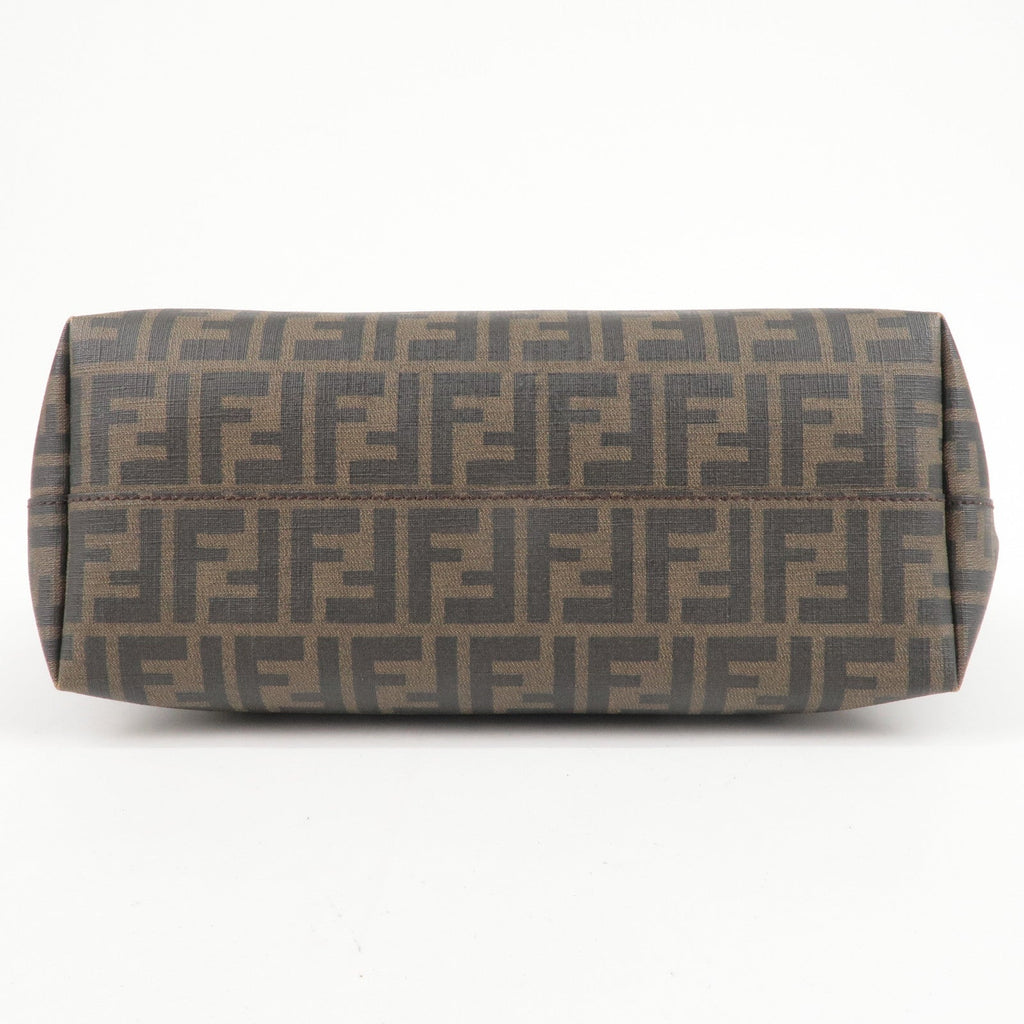 FENDI Zucca Logo Print PVC Leather Tote Bag Brown 8BH198