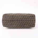 FENDI Zucchino Canvas Leather Tote Bag Beige Brown 8BH104