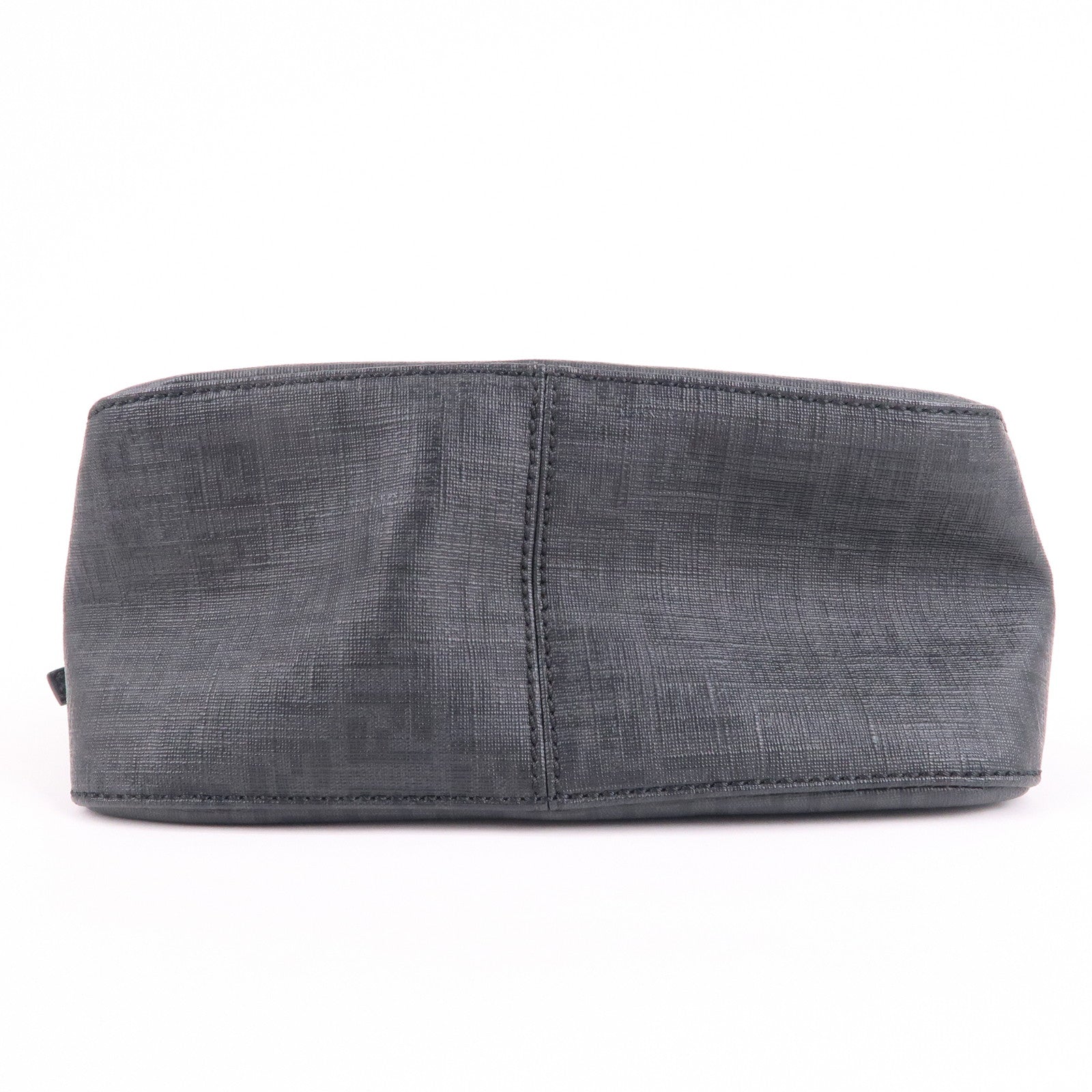 FENDI Zucchino Mamma Baguette PVC Leather Hand Bag Black 8BR180