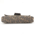 FENDI Zucca Mamma Baguette Canvas Leather Bag Brown Black 26424