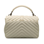 Saint Laurent Monogram Sacchel Handbag 2WAY 392737 White Leather  Saint Laurent