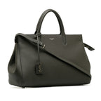 Saint Laurent Cabas Handbag in Grain Leather Grey