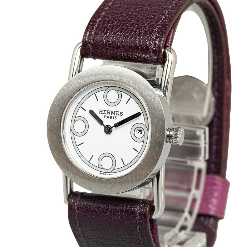 Balenciaga Hermes  Rond Brick  BR1.210 Quartz White Dial Stainless Steel Leather  Hermes