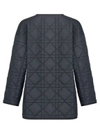 Macrocannage Belted Quilted Technical Taffeta Padding Navy Dior