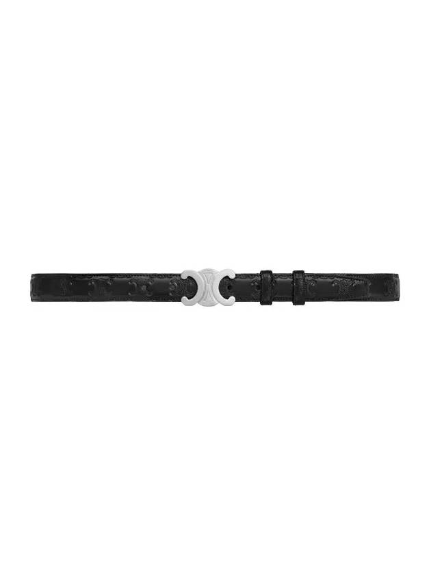 CELINE Triomphe Buckle Leather Belt Black