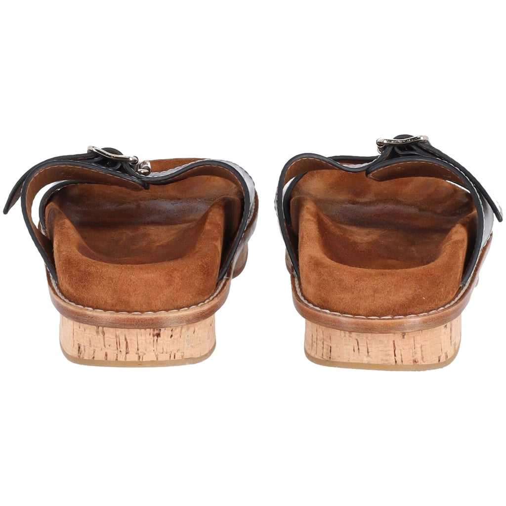 Chloe Marah Topstitched Sandals in Brown Leather