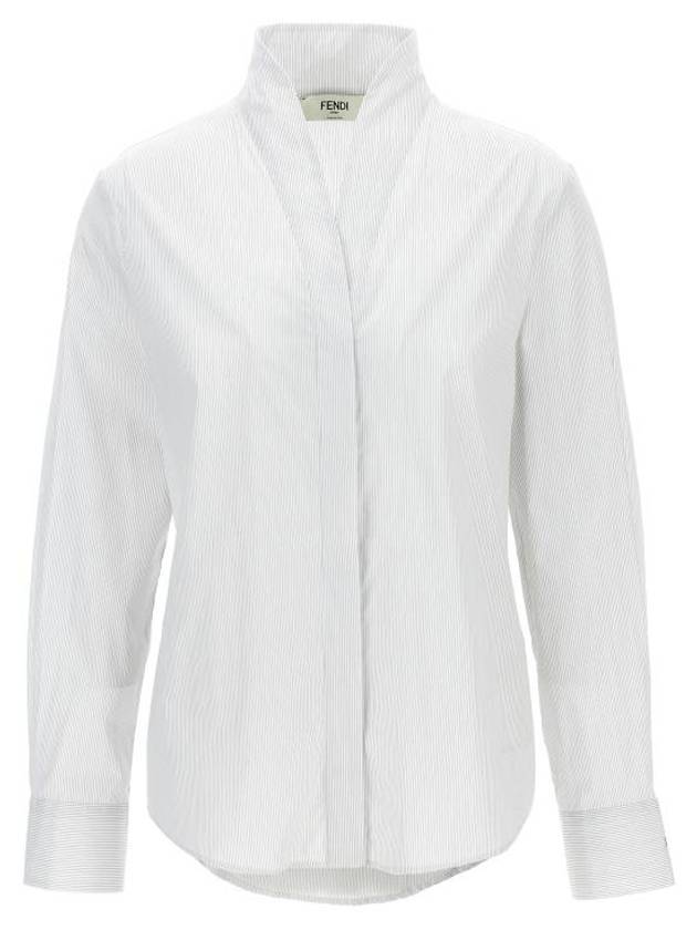 Fendi Striped Cotton Shirt White