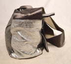 CHLOE Silver Leather Satin Snakeskin Buckle Shoulder Bag
