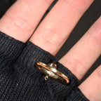 Dior Pearl Embellished Bracelet with Ring in Gold Metal