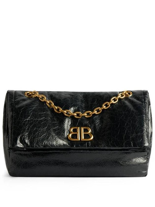 Balenciaga Monaco Small Chain Shoulder Bag Black
