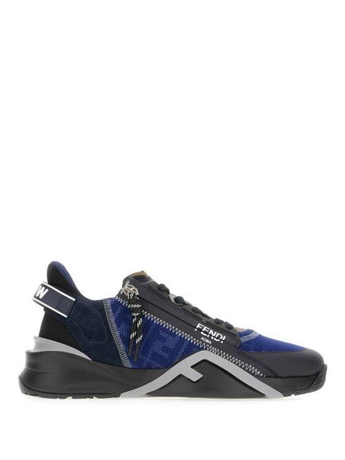 Fendi Flow FF Motif Leather Low Top Sneakers Blue