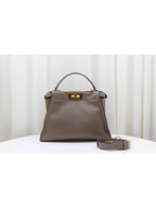 Fendi Etoff Peekaboo medium tote shoulder bag beige 8BN290