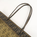 FENDI Zucca Mesh PVC Tote Bag Brown Black 8BH184