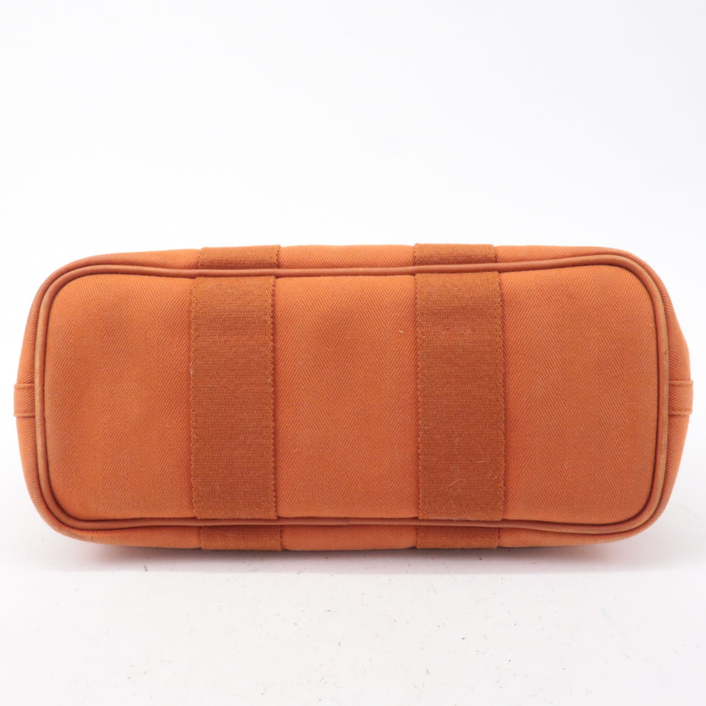 HERMES Toile Chevrons Leather Valparaiso PM Bag I Stamp Orange